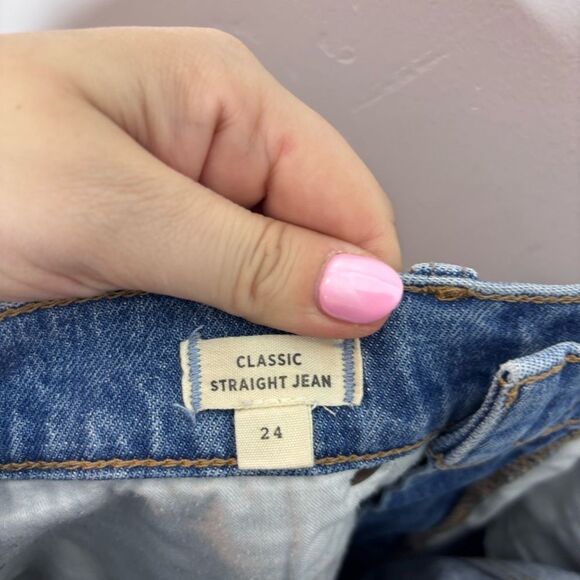 Madewell Classic Straight Jeans in Nearwood Wash Size 24 M3520 - Picture 11 of 16